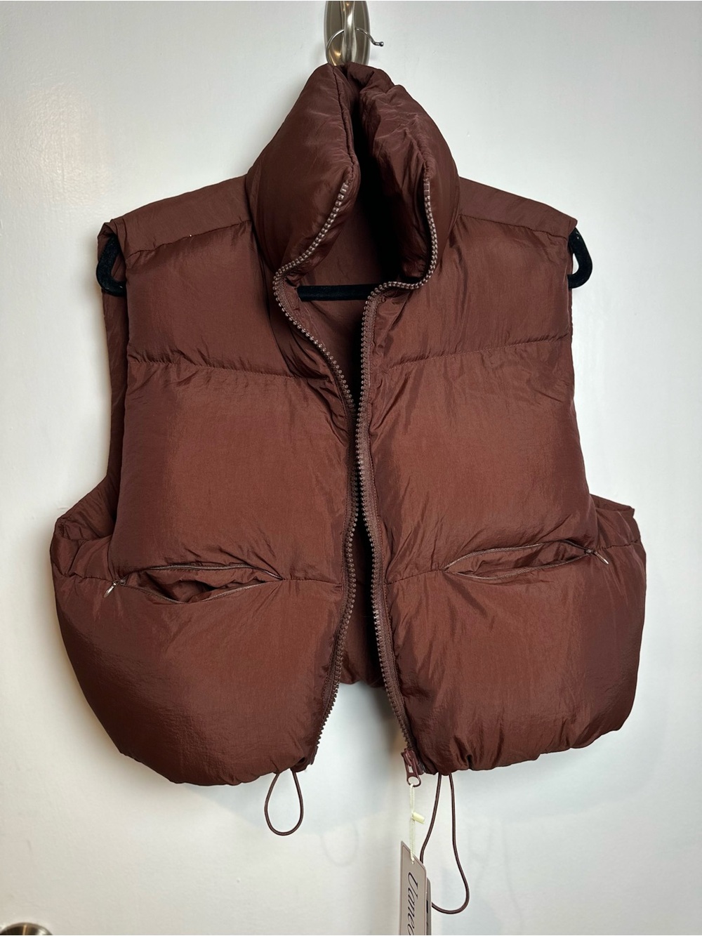 Uaneo Brown Quilted Puffer Vest - Size L